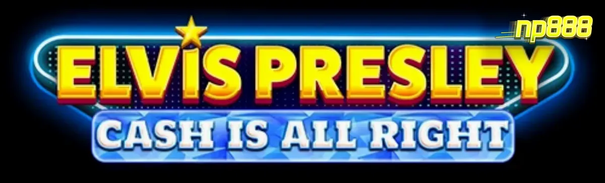 Tampilan antarmuka slot mobile Elvis Presley: Cash is All Right dengan nuansa neon Las Vegas